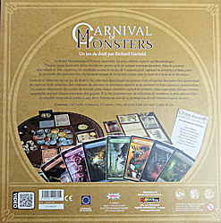 Verso de la boite de CARNIVAL OF MONSTERS (Gigamic)