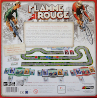 Verso de la boite de FLAMME ROUGE (Gigamic)