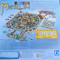 Verso de la boite de MERLIN (Queen Games)