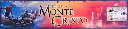 Tranche de la boite de jeu de Le secret de Monte Cristo  (Filosofia Games)