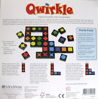 Verso de la boite de jeu de QWIRKLE